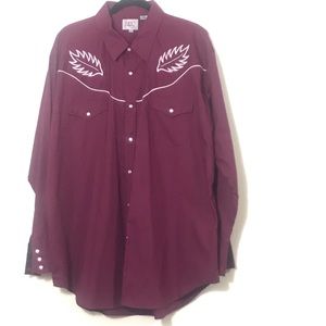 Ely Diamond Embroidered Western Pearl Snap Shirt